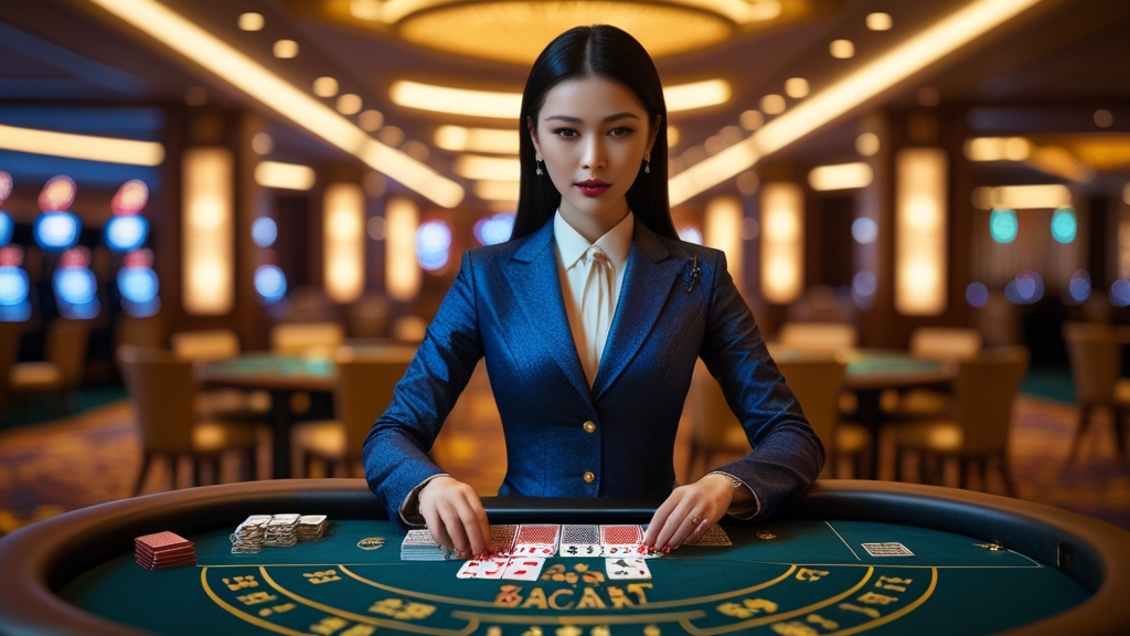 Sòng bài Open88 dealer xinh đẹp baccarat